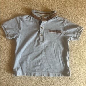 Zara Light Blue Kids Polo with Brown Accents